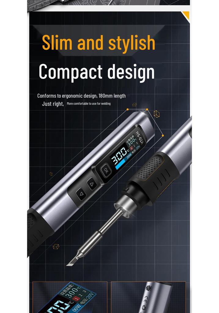 FNIRSI HS-02 100W Smart Electric Soldering Iron: Portable Constant Temperature Soldering Station for Household Repair and Welding
