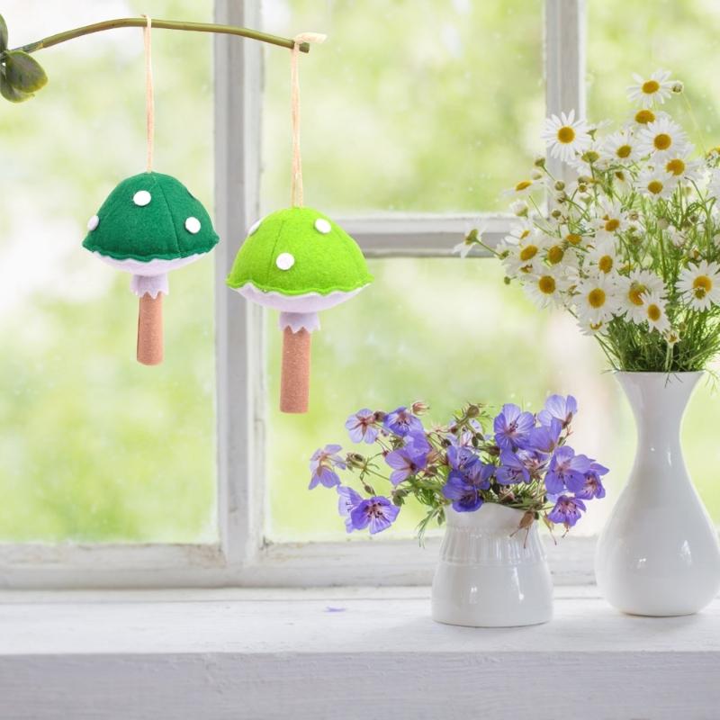 62KD Needle Felted Mushroom for Unique Bag Charm and Keychains 6Pack