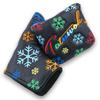 Colorful Embroidered PU Leather Putter Protective Headcover with Magnetic Buckle.