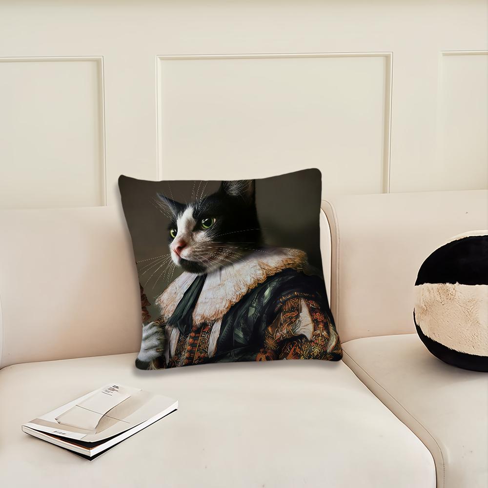 Portrait of the Palace Cat Cushion Cover Pillow Cover Decoration Room Home Sofa Living Office Car Nordic Simplicity