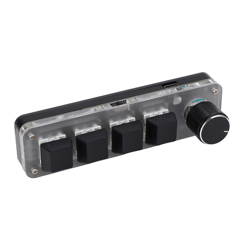 Einhändige mechanische Tastatur mit 4 Tasten und einstellbarem RGB-DIY-programmierbarem Tastenfeld für Gaming im Büro