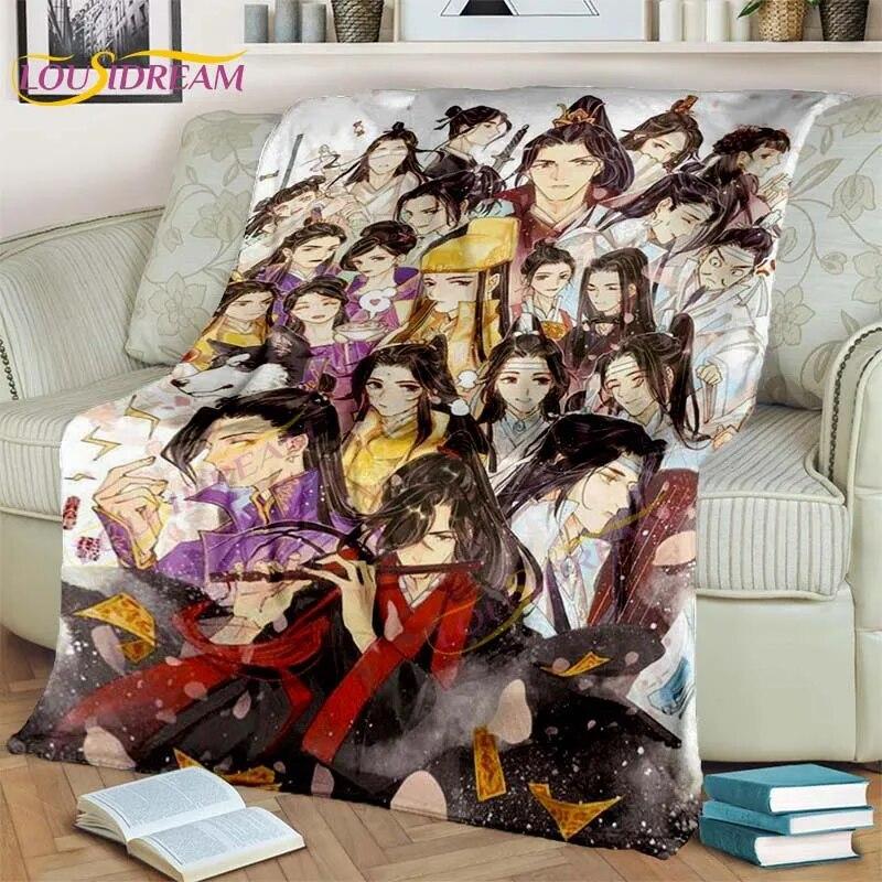 Official Grandmaster of Demonic Blanket Cartoon Blankets Wei Wu Xian Blankets Bed Sofa Soft Blanket Novel Lover Fan Gifts
