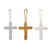 Cotton Rope Braided Pendant Keychain Religious Symbol of Christianity Hand-Woven Braided Keyring Bag Accessories