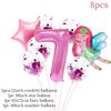 8pcs Girl Birthday Balloons Set Fairy Foil Balloons Number Helium Balloon 1 2 3 4 5 6 7 8 9 Years Old Kids Birthday Party Gifts