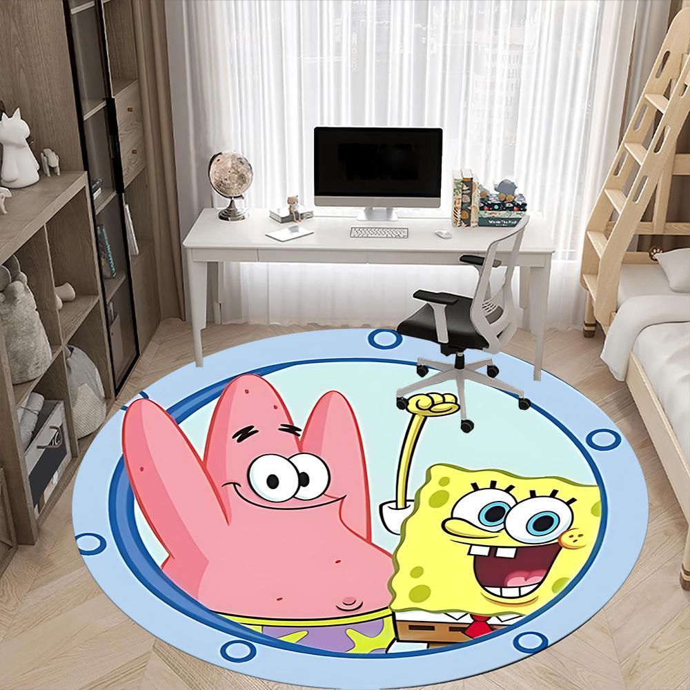 1pcSpongeBob Patrick Office Round Area Rug, Indoor Mat Suitable For Office, Bedroom Living Room Home Decor, Room Deco,  Offic a0928114