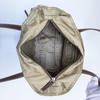 Prada Quilted Tessuto Nylon Tote Boston Bag Handbag One Shoulder Brown Beige Leather Triangle Logo Plate