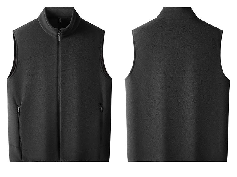 2025 Men's Stand-Up Collar Fleece-Lined Zipper Vest - Warm, Fashionable & Versatile for Autumn/Winter