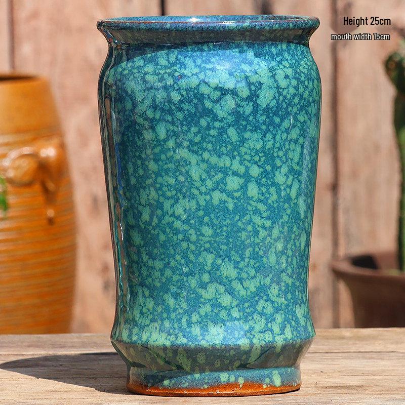 Large Handmade Coarse Pottery Ceramic Flower Pot for Outdoor Courtyard and Home, Ideal for Bougainvillea and Large Succulents