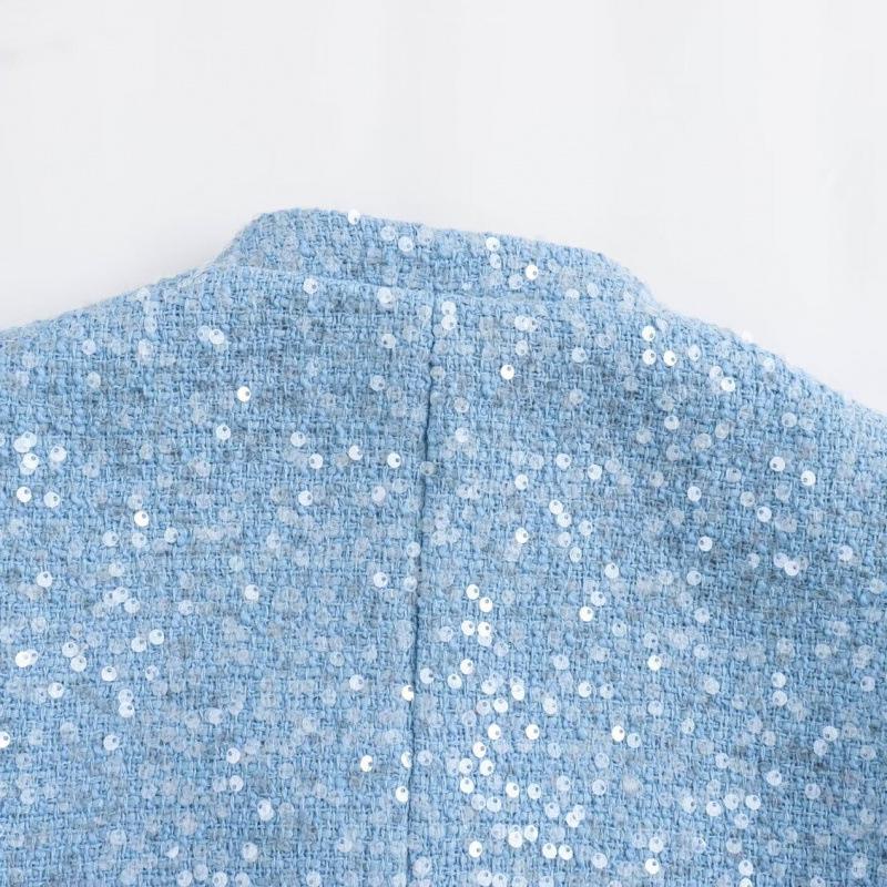 Colecția de primăvară: Jachetă scurtă de damă în stil european și american, împodobită cu paiete, pentru modă stradală