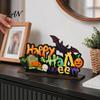 Decorative Halloween Wood Signs Wooden Ornaments for Tabletop Decorations, Stable Base Table Figures Centerpiece Home Party And Spooky Haunted