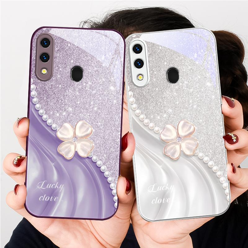 Pink Four-leaf Clovers For Samsung A20 30 22 23 24 25 26 31 32 A33 34 35 42 50 51 52 53 54 55 56 70 71 72 73 Glass Phone Case