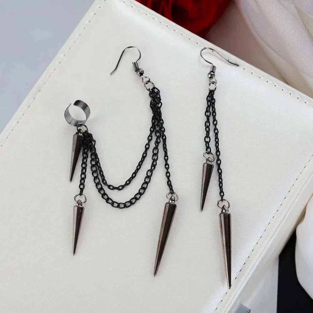 Gothic Vampire Bat Punk Earrings for Women Man Fashion Witch Jewelry Accessories Red Crystal Vintage Bat Pendant Ear Hooks