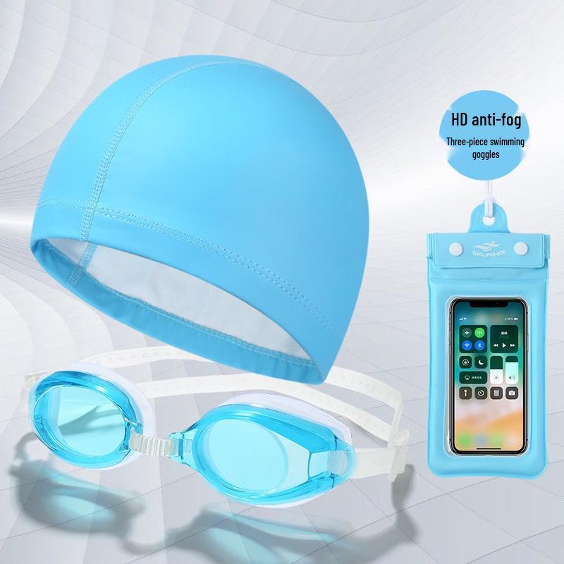 Adult Flat Lens Swimming Goggles Set