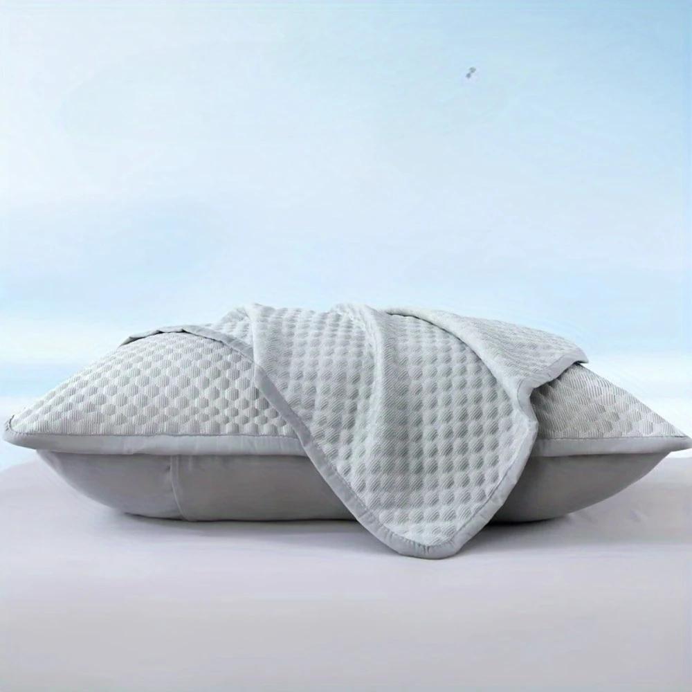 

Охлаждающие наволочки Мягкое дышащее постельное белье с элегантными узорами Отделка кисточками и застежка-конверт Машинная стирка Летний комфорт для тех, кому жарко во сне 48x74cm(2PC Pillowcase)