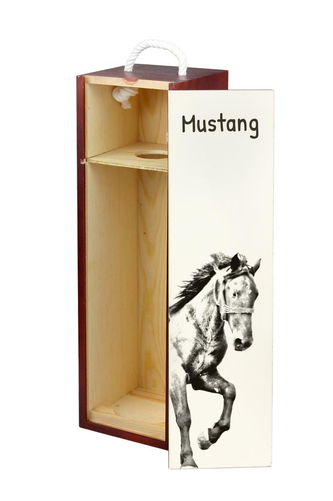 Mustang - Wine Box with a Horse, Alcohol Box with Graphics, Personalized Gift Box from the Art-Dog Brand
