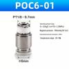 Yadake Pneumatic Tube Quick Connect Fitting with Male Thread (POC/BPOC-4/6/8/10/12-M5-1-2)