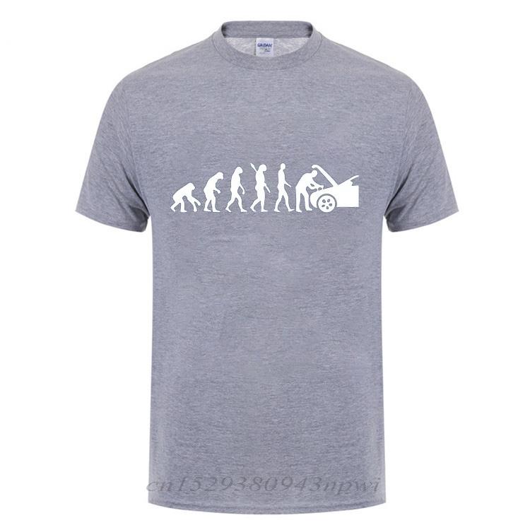 Fathers Day Present Funny Birthday Gift For Dad Husband Boyfriend Men Evolution Auto Mechaniker Mechanic Car Cotton Tshirt