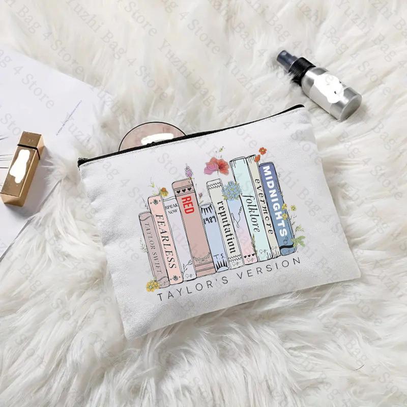 

Swiftie Merch TS Album Pattern Women Makeup Bag Best Gift for Music Lovers Fans Fashion Cosmetic Organizer Toiletry Pouch