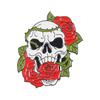 Gold Striking Plated Punk Skull Brooch Featuring Beautiful Rose Design For Distinctive Fashion Appeal