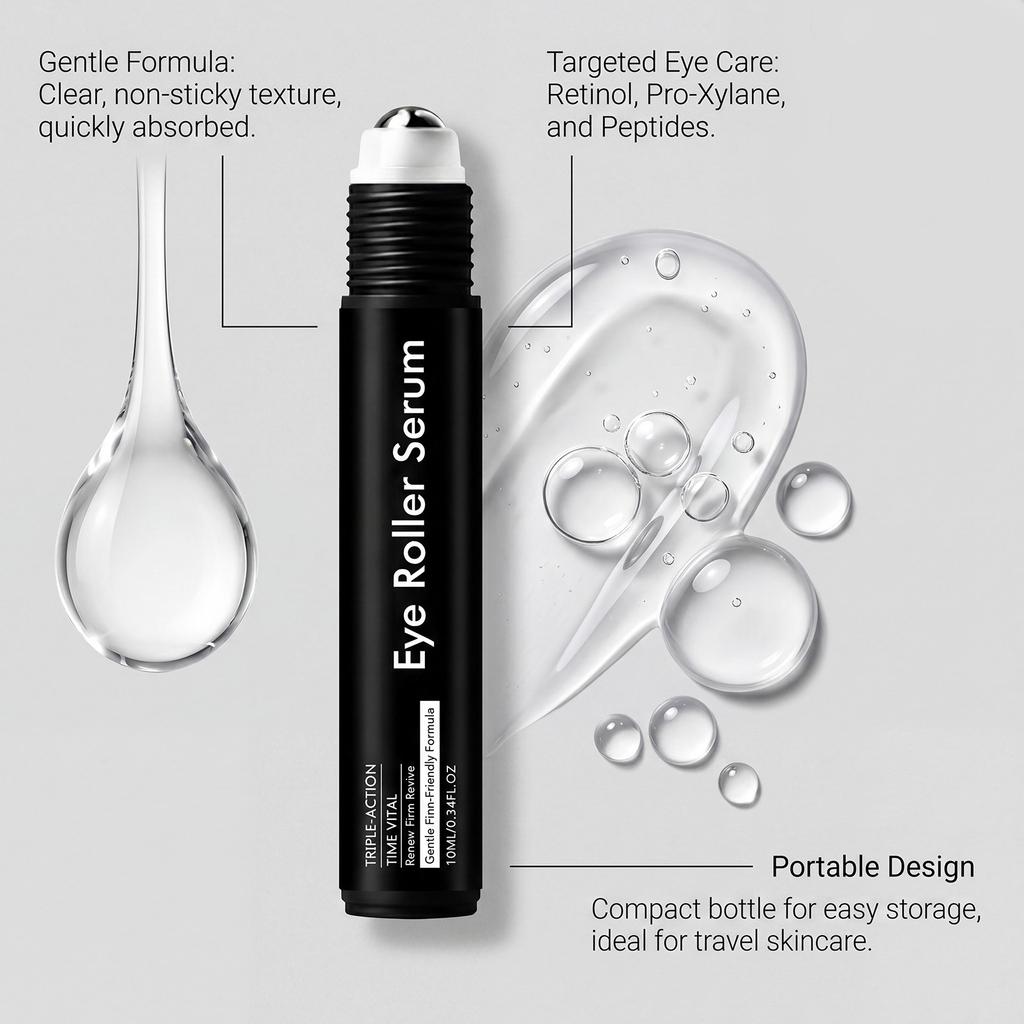 VIARELINE Eye Roller Serum Lightweight Texture Gentle Care Refreshing Moisturizing Eye Roll-On 10ml