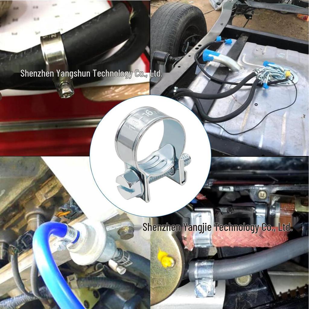 60-Piece Galvanized Mini Double Ear Clamps 7-16mm Set for Pipe and Hose Fixing