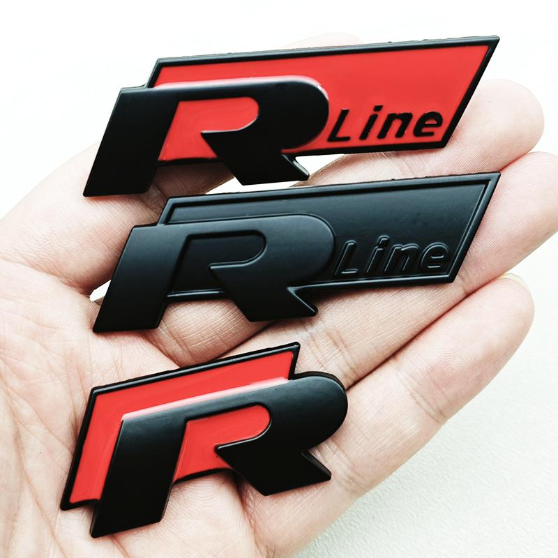 BSG1 For VOLKSWAGEN VW GTI 3D High-Quality Metal Chrome Logo R-Line R Car Emblem Badge Trunk Sticker For Volkswagen VW Polo Golf Pass