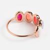 Oval Pink Opal Ring – Multi Fire Opal Engagement Ring, Gold Plated Dainty Jewelry, Promise Anniversary Gift for Women