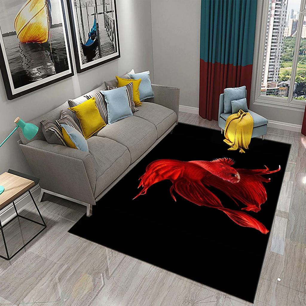 Goldfish Carpet Bath Mat for Bathroom Non-Slip Carpet Shower Enclosure Mats Foot Pedal Toilet Floor Pad Room Living Bedroom Rugs