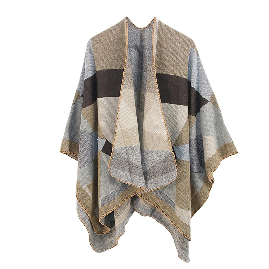 Women Winter  Warm Oversized Printing Blanket Cape Wraps Shawl Cardigans
