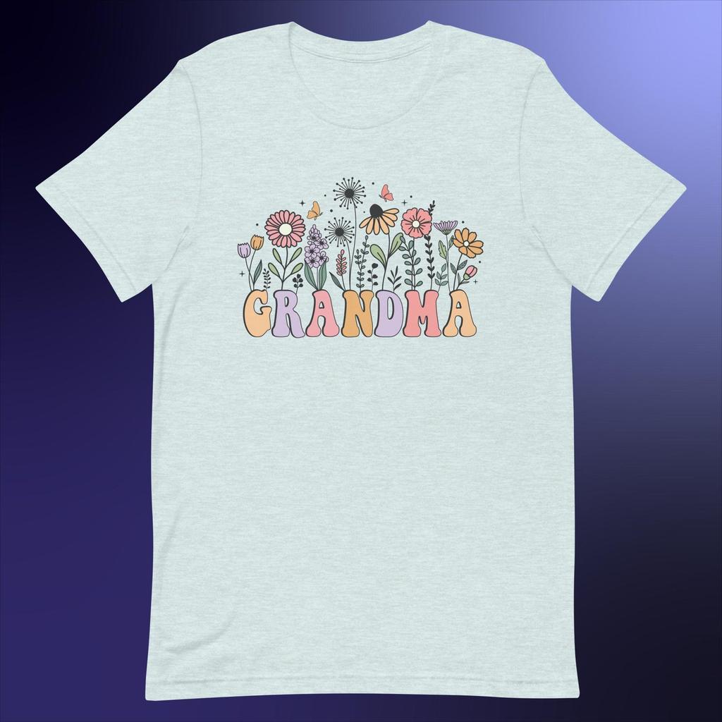 Floral Grandma T-Shirt Soft Lightweight Stretchy Cotton Comfortable All Fit Fashion