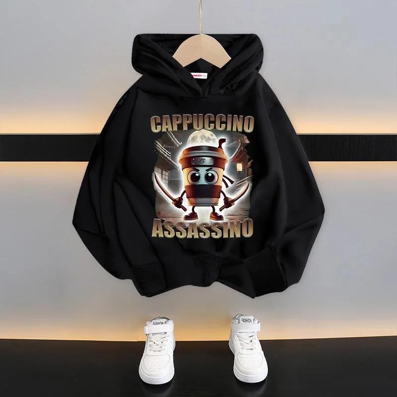Autumn Kids Hoodie Funny Cartoon Graphic Sweatshirts Boys Casuals Long Sleeves Tops Girl Clothes Pullover 100