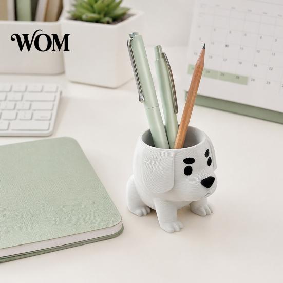 Smooth Texture Pot 2 Pcs Dog Planter Pot, Funny 3D Printed Animal Planter, Stable Small Cute Puppy Flower for Home Office Indoor Outdoor Decor