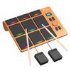 OYAYO TD02 Electronic Drum Kit Desktop Portable Digital Drum Kit for Beginners Velocity LED MIDI Connectivity 9-Pad - - Sensing, Lights, Compatible,