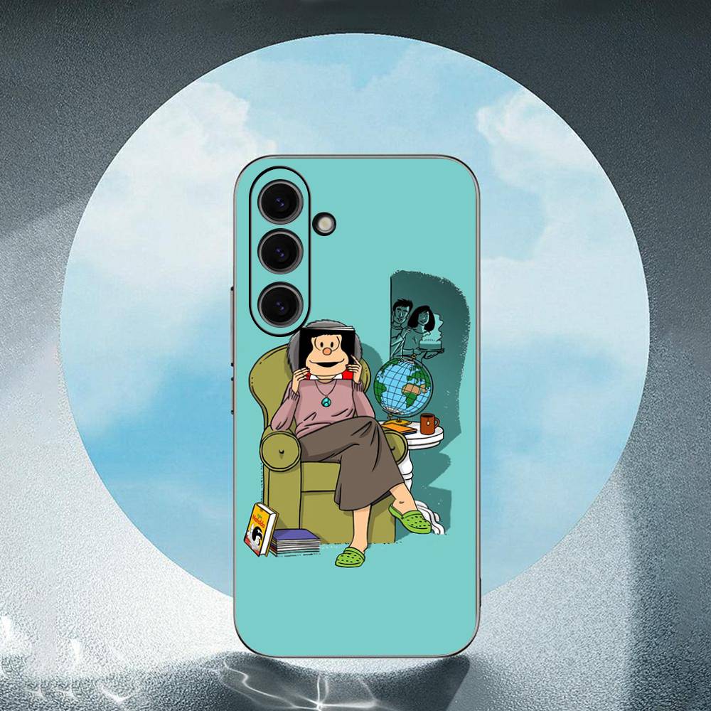 

Hot Mafalda For Samsung Galaxy S23 S24 S25 Ultra S22 Plus S21 Black Soft Case Waterproof Soft Case SamsungS24ULTRA