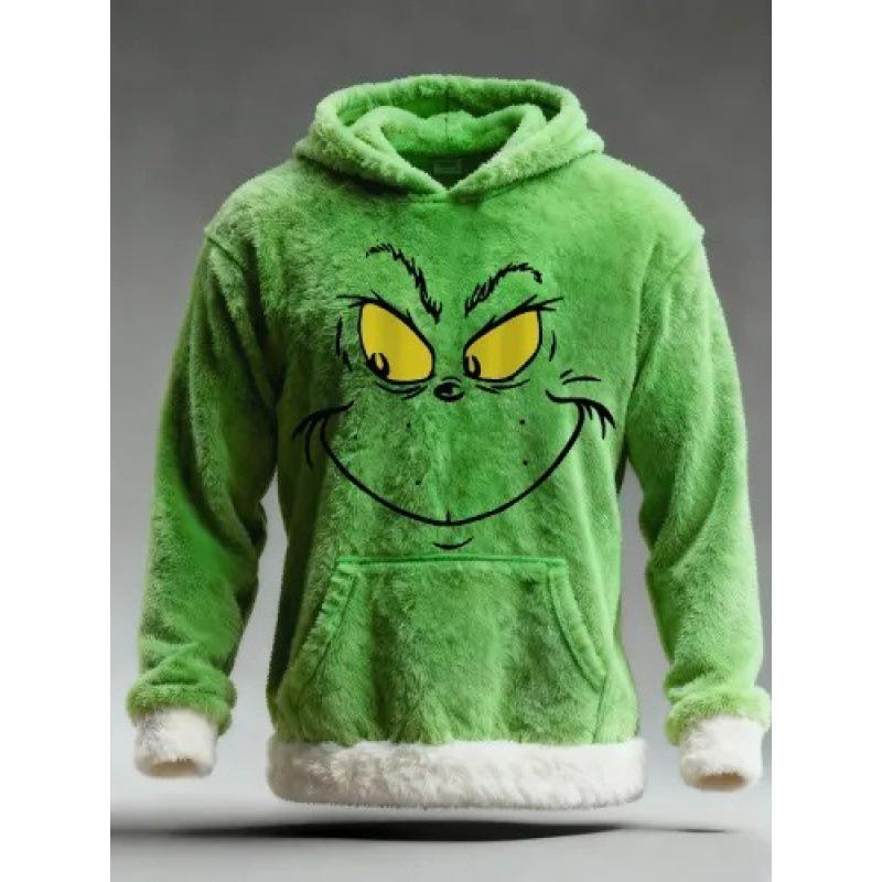 2025 European & American Green Grinch 3D Print Casual Hoodie Sweatshirt