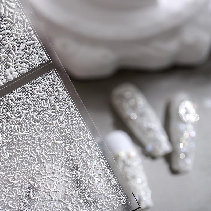 TENSOR 5D Präglade Frostat Japanska Nagelklistermärken, Självhäftande och Hållbara (Modell TS-1793)