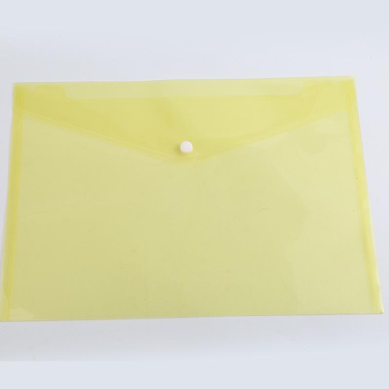 Transparent Snap Button Plastic Document Folder - New Style, Large Capacity, Colorful for Students
