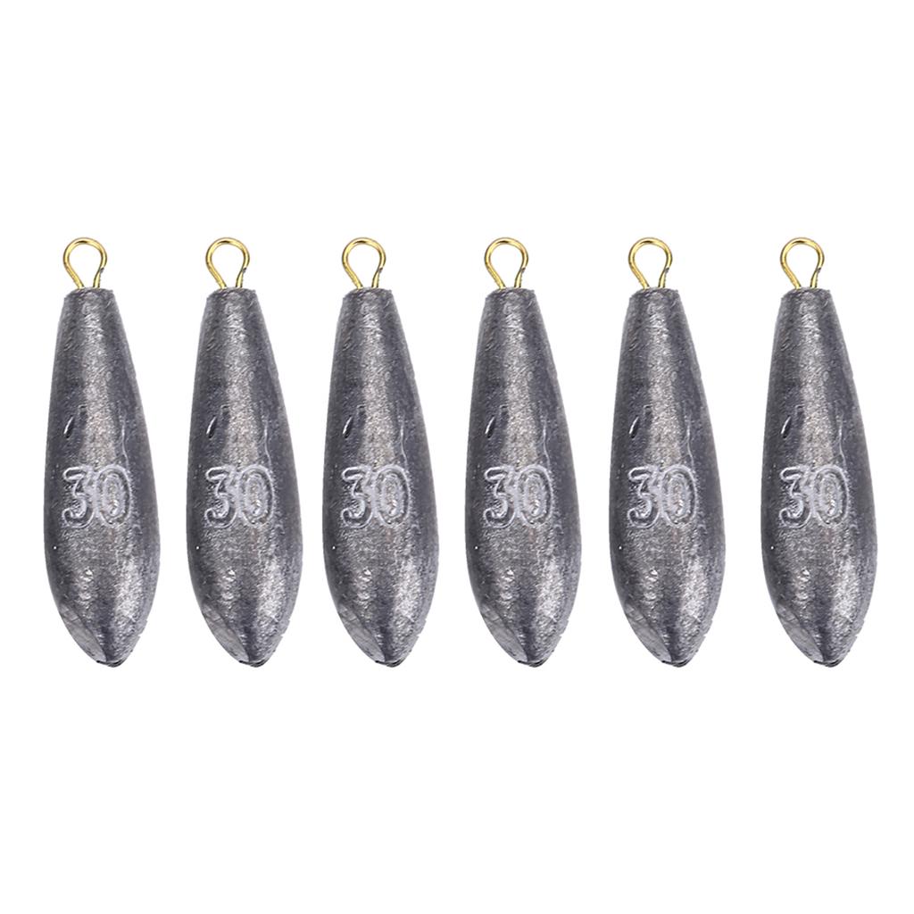 6Pcs New Fishing Weights Sinkers Shape Casting Fishing Tackle (10g)