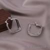 Silver Needle Circle Earrings, Fashionable High-End Copper Ear Hoops, Light Luxury, Versatile Jewelry Accessory.
