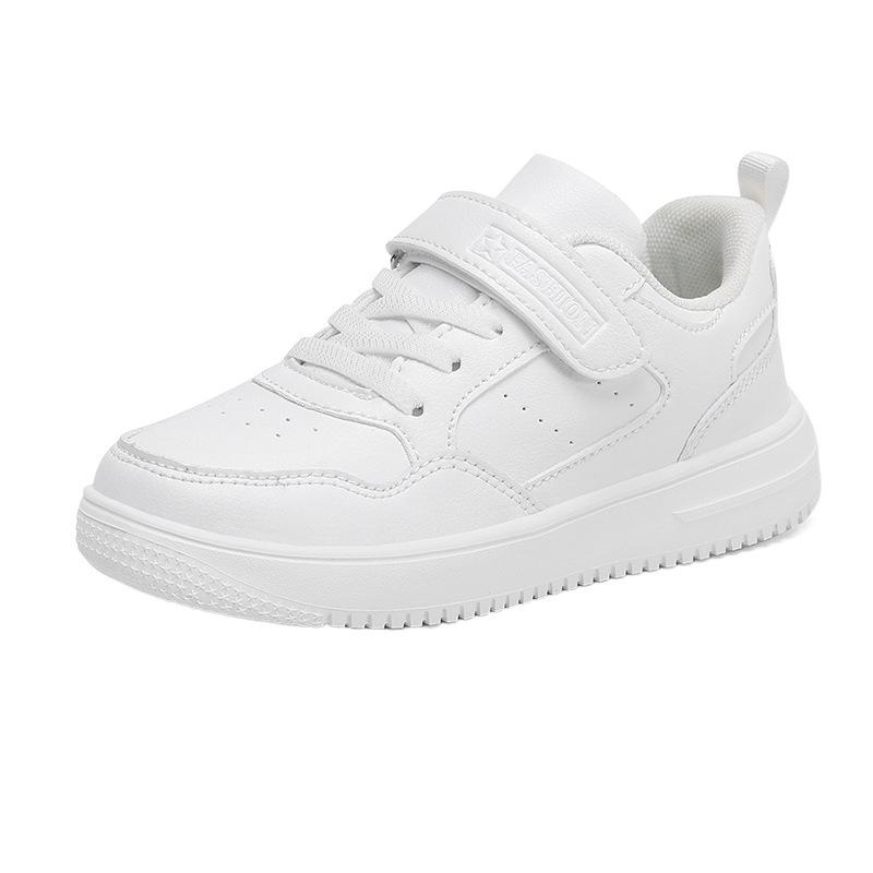 Girls School Children White Shoes Leather Waterproof Board Shoes White Shoes White Sports Shoes Boys White Shoes Elementary School Students