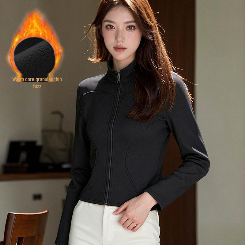 Women's Slim Fit Velvet-Lined Winter Pilates Yoga Jacket