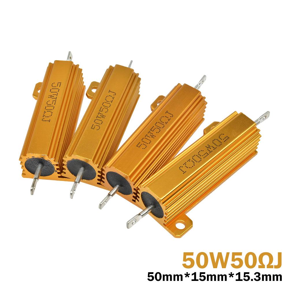 50W 100W Aluminum Power Metal Shell Case Wirewound Resistor 20R ~ 100R 20 22 30 33 50 100K Ohm Load Resistance RX24 Lgmopnrq
