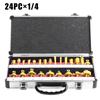 24-Piece set of 1/4 handle aluminum box yellow