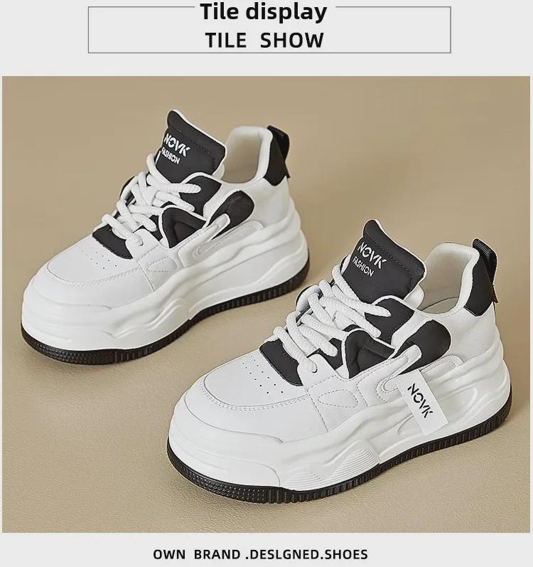 2024 Spring Women's Trendy Panda Color Platform Sneakers - Versatile, Casual, Inner-Height Boost, Chunky Dad Style