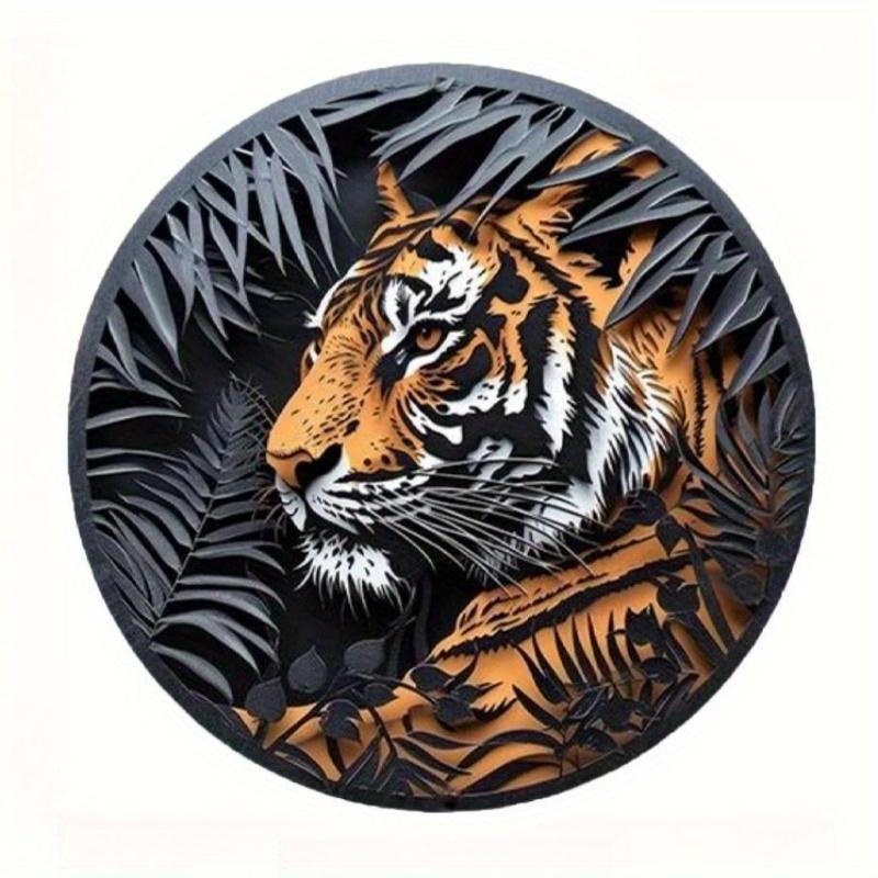 

2D Плоский 20*20см, Круглая Деревянная Табличка, Декор Таблички Лев Тема Подарки, для Отеля, Кафе, Дома, Кухни, Сада, Спальни, Декор Стены Бара. 20*20cm