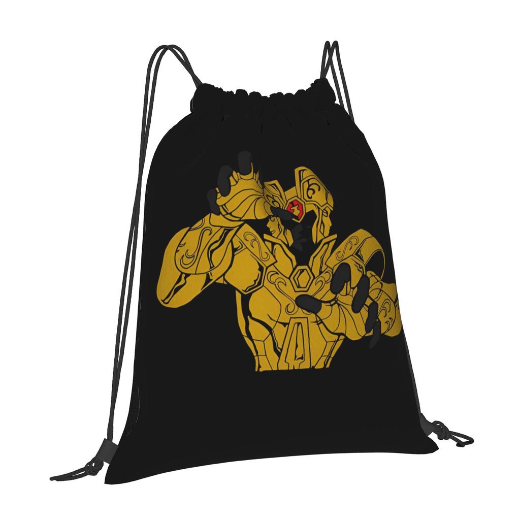 Custom Saint Seiyas Drawstring Bag for Shopping Yoga Backpacks Men Women Anime Sports Gym Sackpack