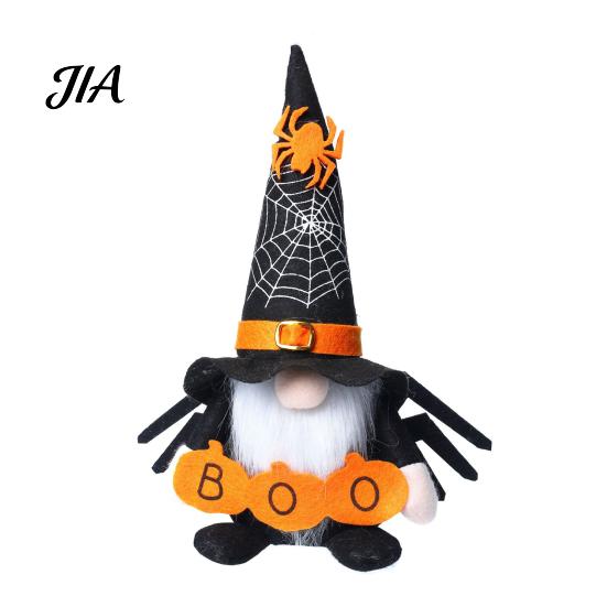Small Car Interior Decorations Halloween Gnome Decoration, Spooky Orange Black Spider Web Boo Swedish Tomte Party Table Centerpieces Elf Figurine,