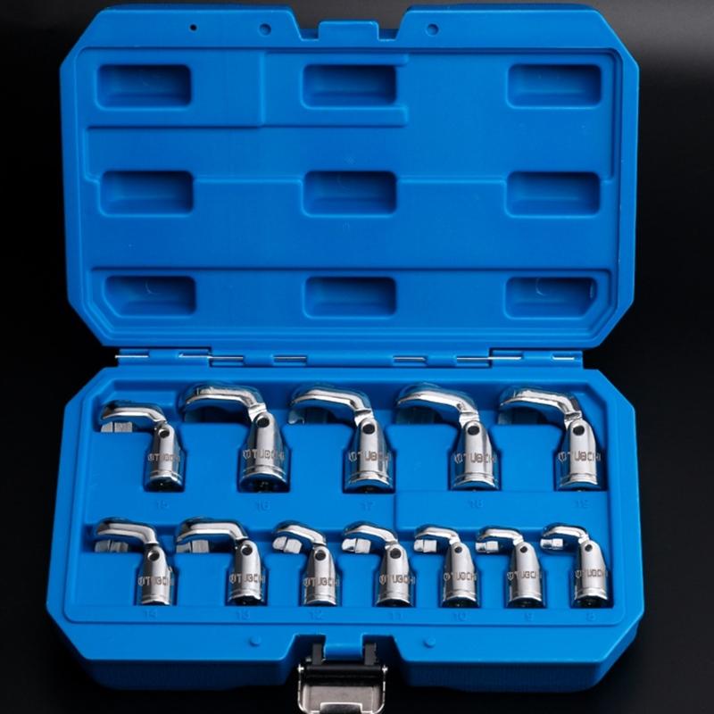 Flare Nut Wrench Spanner Car Service Set Rotation Jaw Secure Grip for Brake Line, Mechanic Workshop Automotive Hand Tool