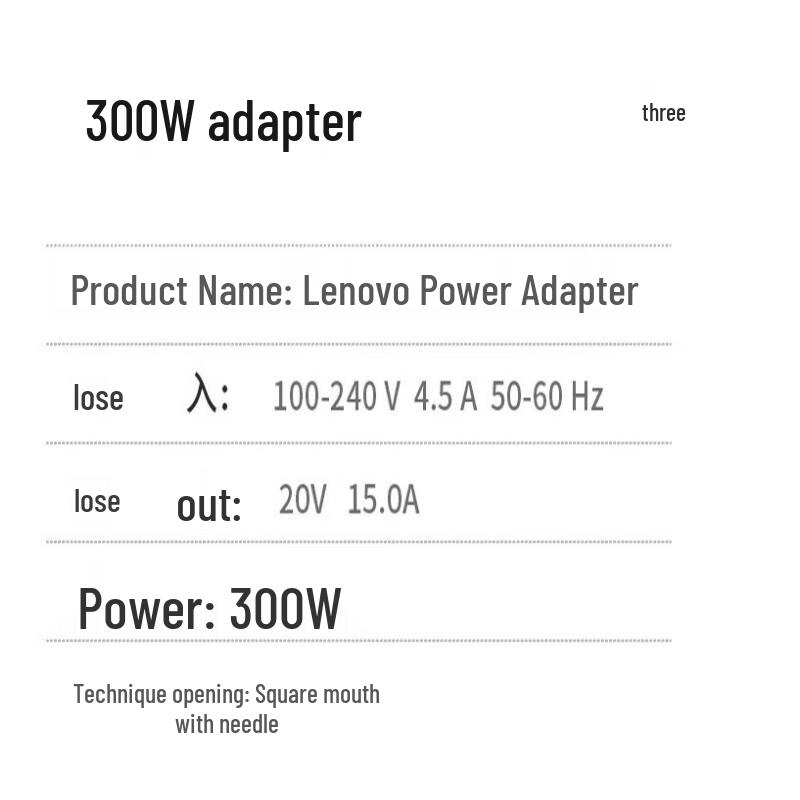 Lenovo 300W Square-Tip Power Adapter