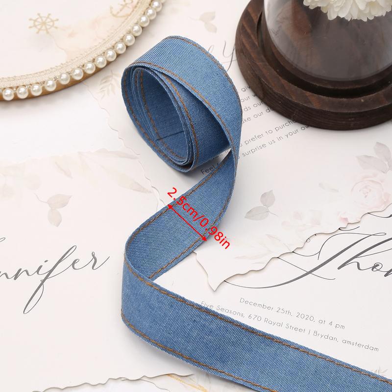 1Roll Versatile Hair Accessories Dark Blue Bag Straps Cowboy Webbing Creative Handicrafts DIY Gift Packaging